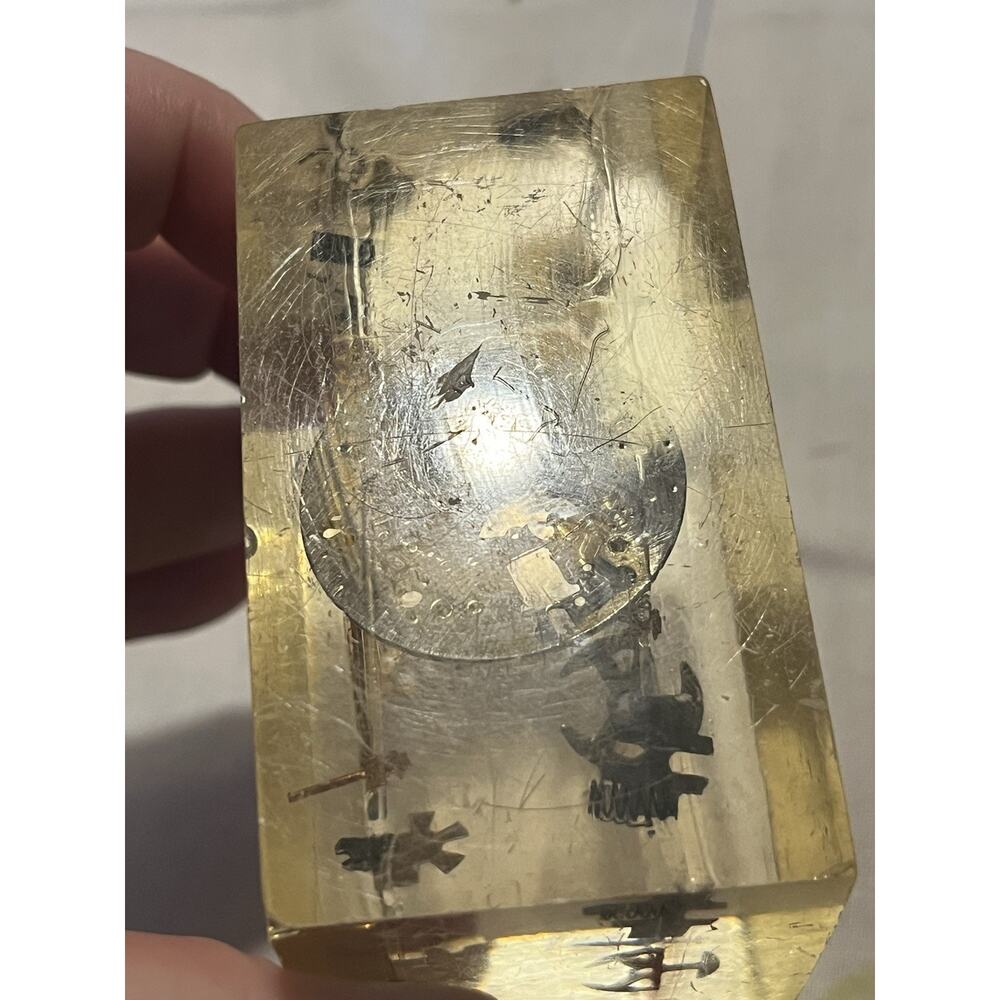 Exploding Watch In Resin Steampunk Modernist Paperweight MCM - Picture 9 of 9